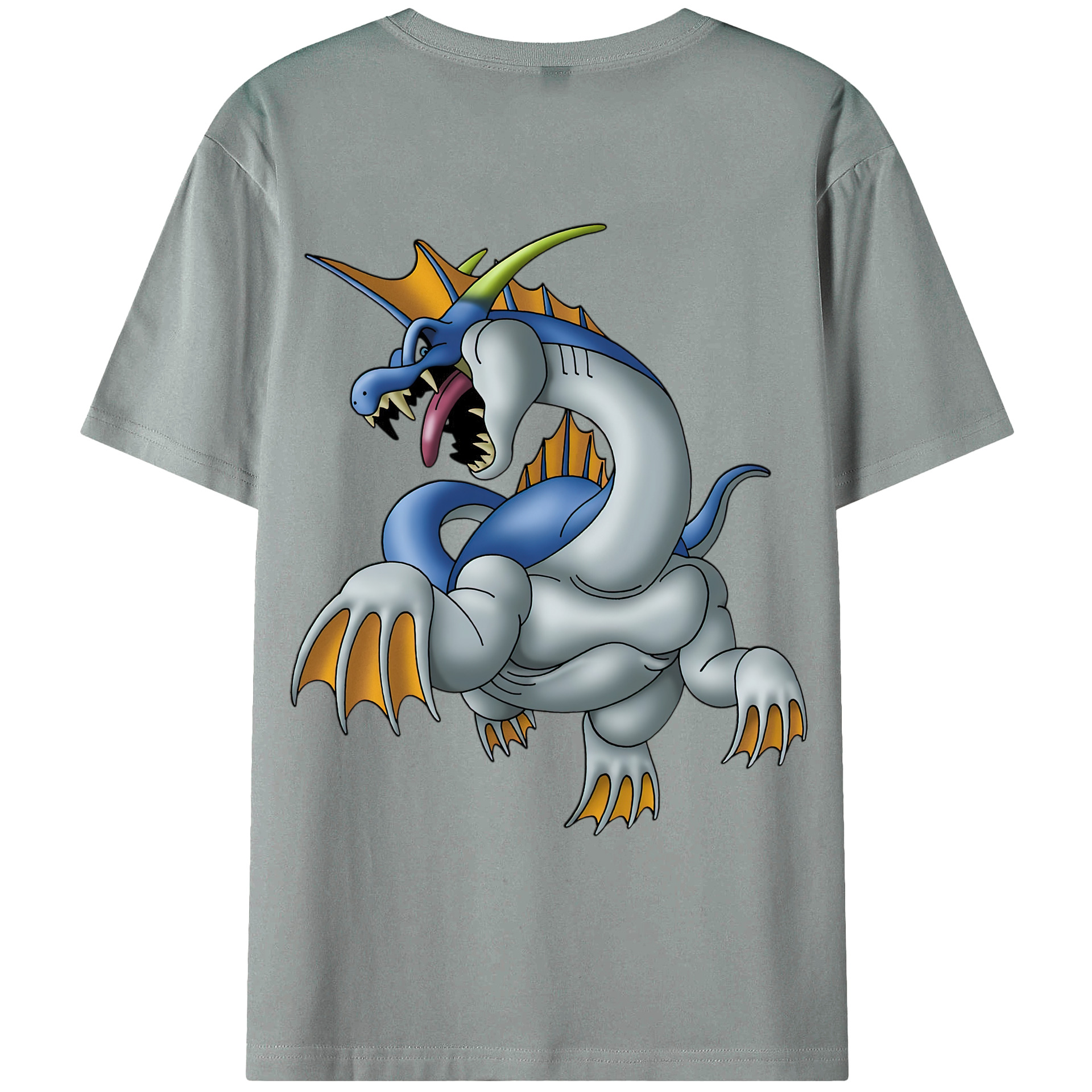 （画像用） ドラゴンクエスト Doragon Kuesuto Dragon Quest 綿100％ メンズ半袖Tシャツ（バックプリント） 通気性
